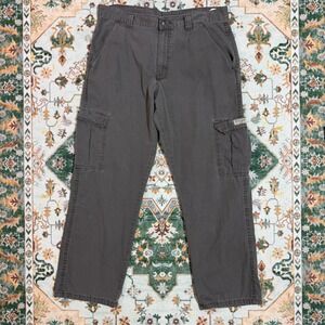 Wrangler Cargo Pants Mens 34x30 Gray Cotton Utility Workwear Outdoor